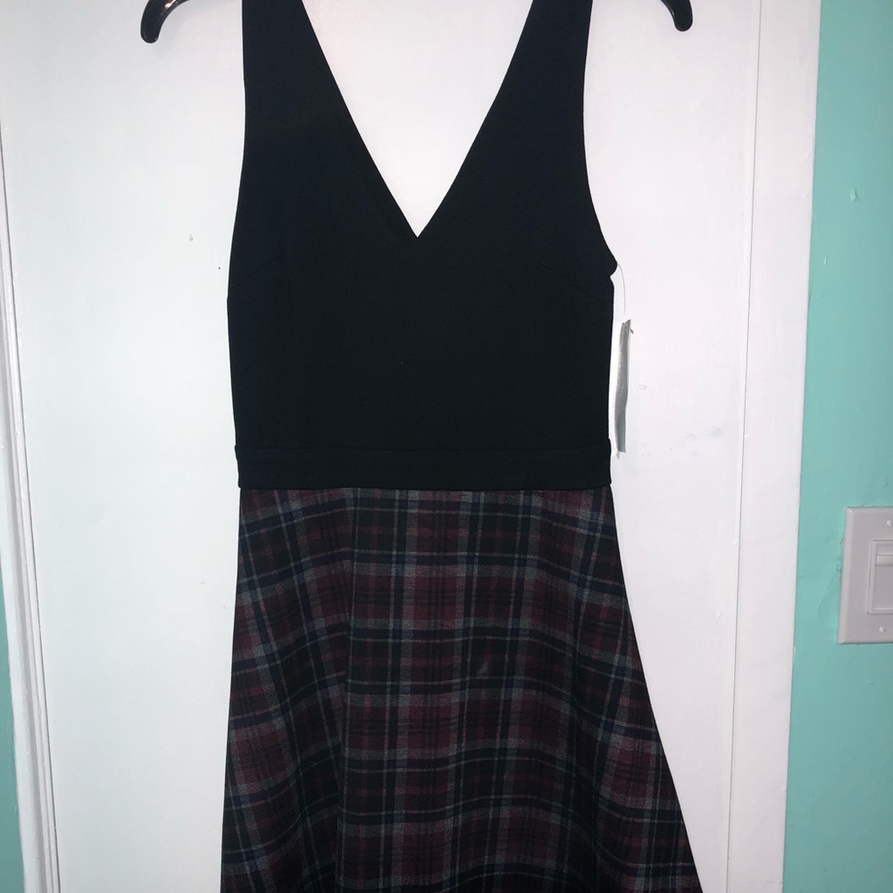 Black & square pattern dress